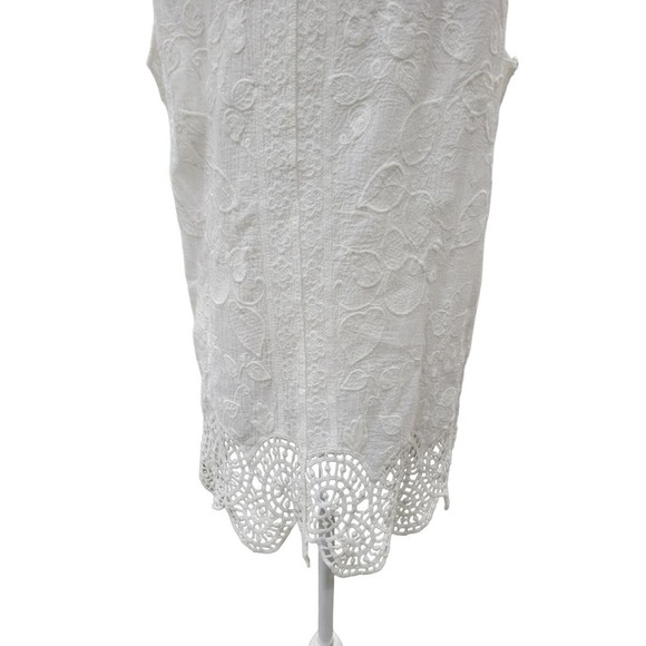 RD & Koko Embroidered Coastal Boho Lightweight Tank Top Size Large White - Picture 7 of 14